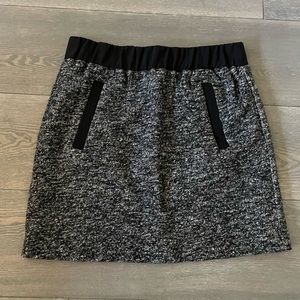 LOFT grey black wool blend mini skirt size SP
